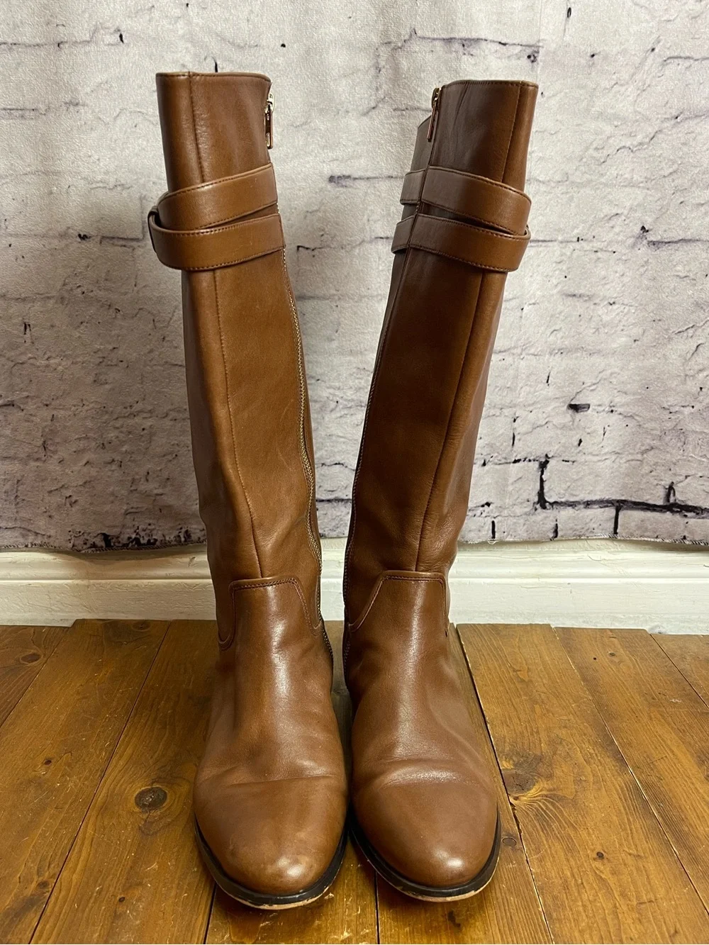 Coach linette tan leather riding boots Womens size 9.5B